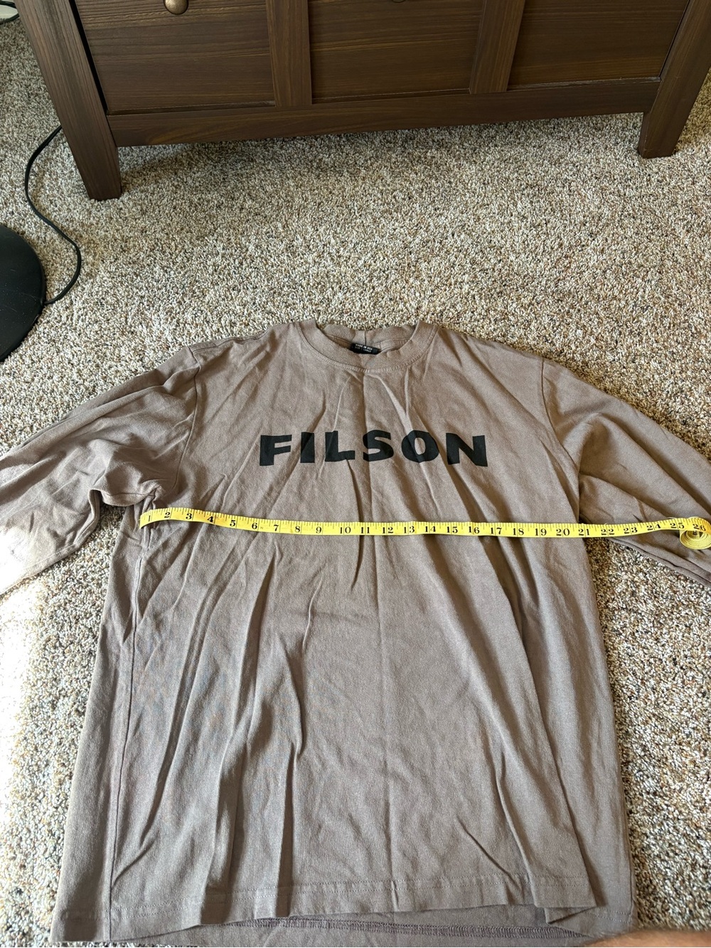 Filson Taupe Long Sleeve Tee with Black Logo